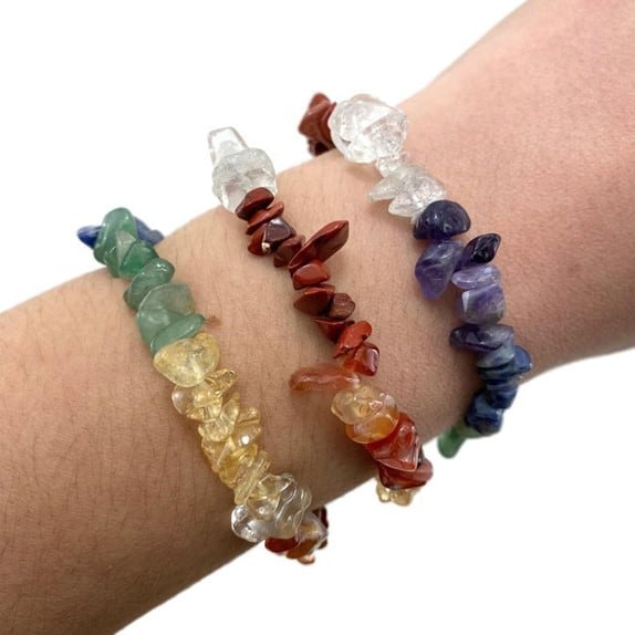 Three-Piece Set Colorful Yellow Red & Blue Chakra Bracelet