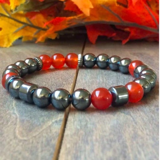 Silver And Red Chakra Bracelet