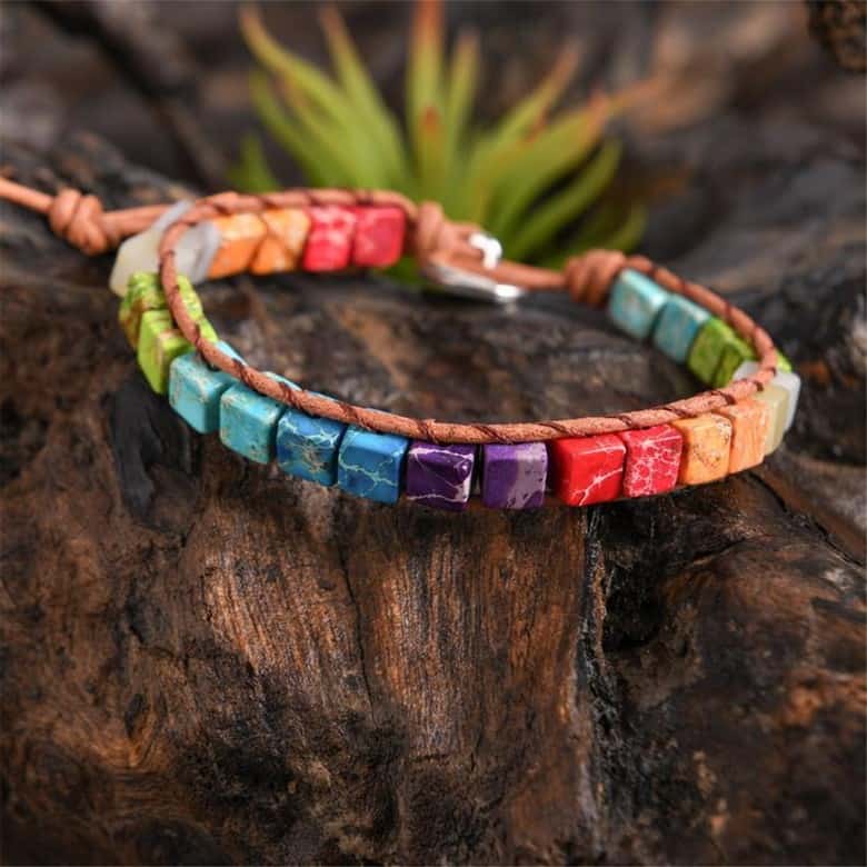 Colorful Square Shaped Chakra Bracelet