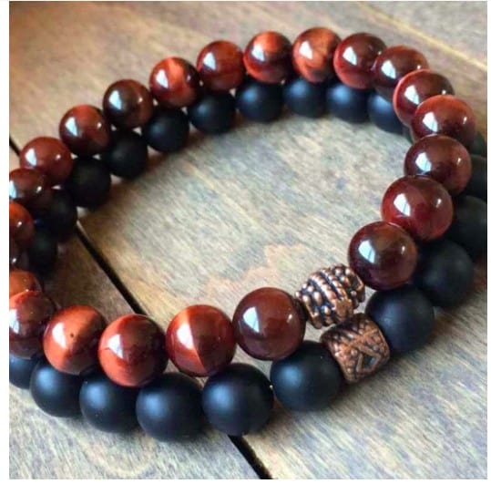 Dark Brown And Black Duo Chakra Bracelet Set