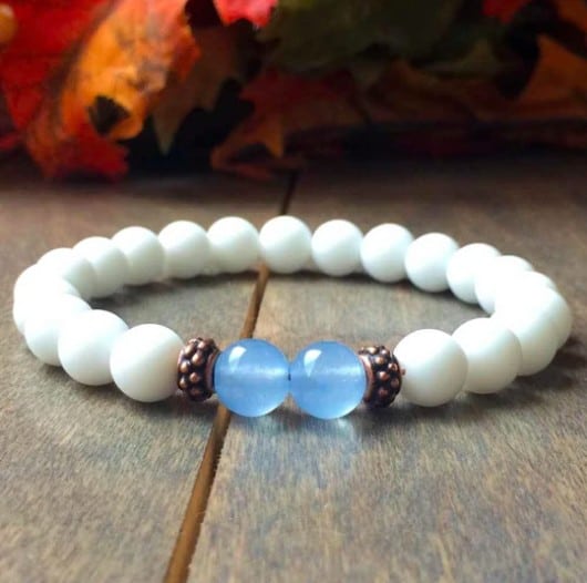 White And Blue Chakra Bracelet Simple Design