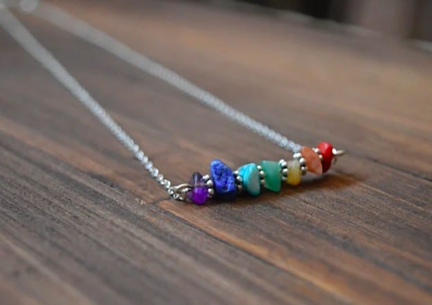 Beautiful And Colorful Chakra Necklace Minimalistic Design