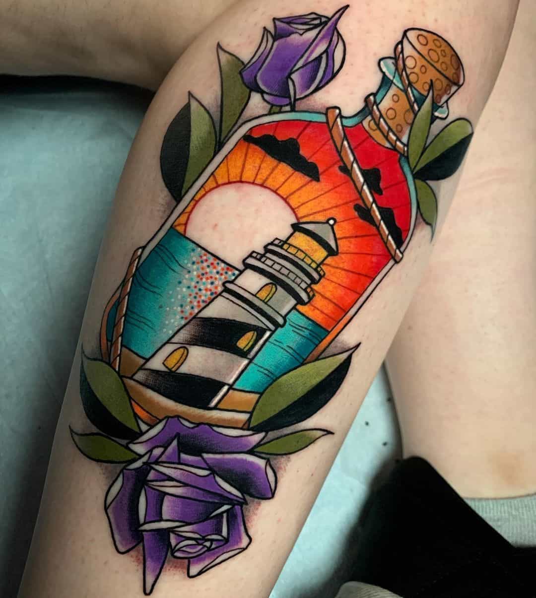 Vintage bottle tattoo 1