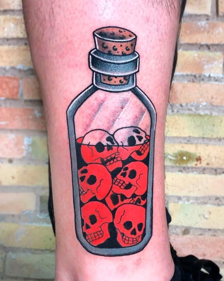 Vintage bottle tattoo 4