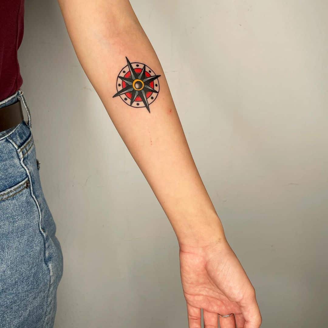 Vintage compass tattoo 4