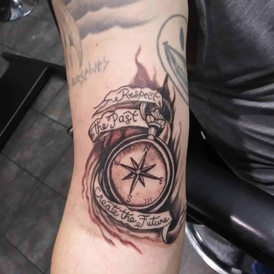 Vintage compass tattoo 5