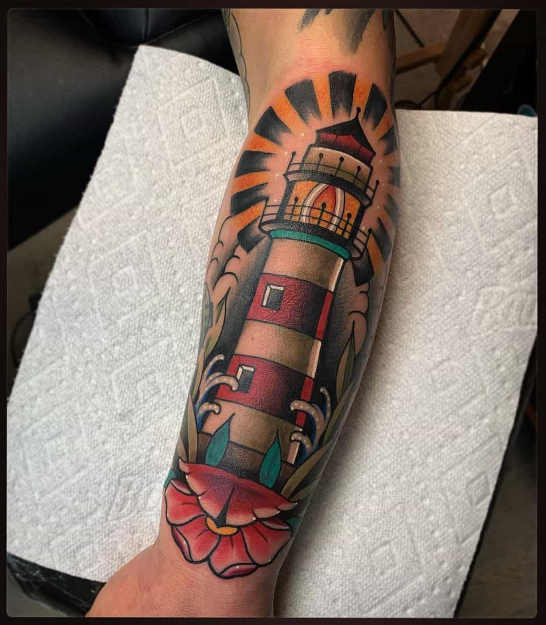 Vintage lighthouse tattoo 2