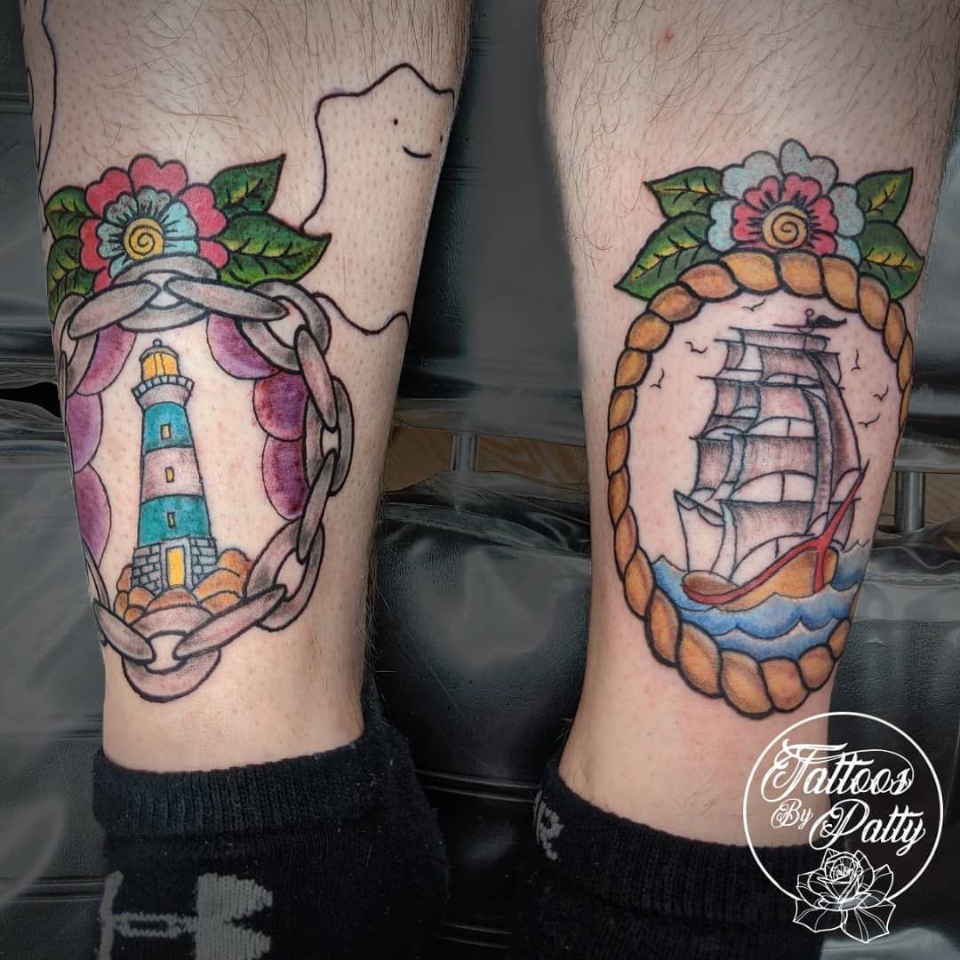 Vintage lighthouse tattoo 4