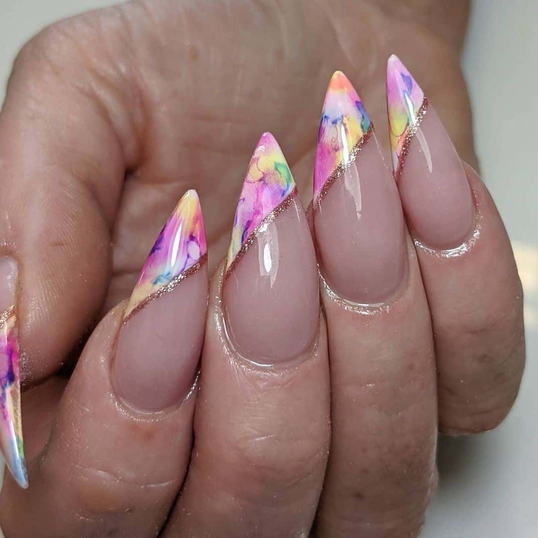 French Stiletto Nails Pink Idea