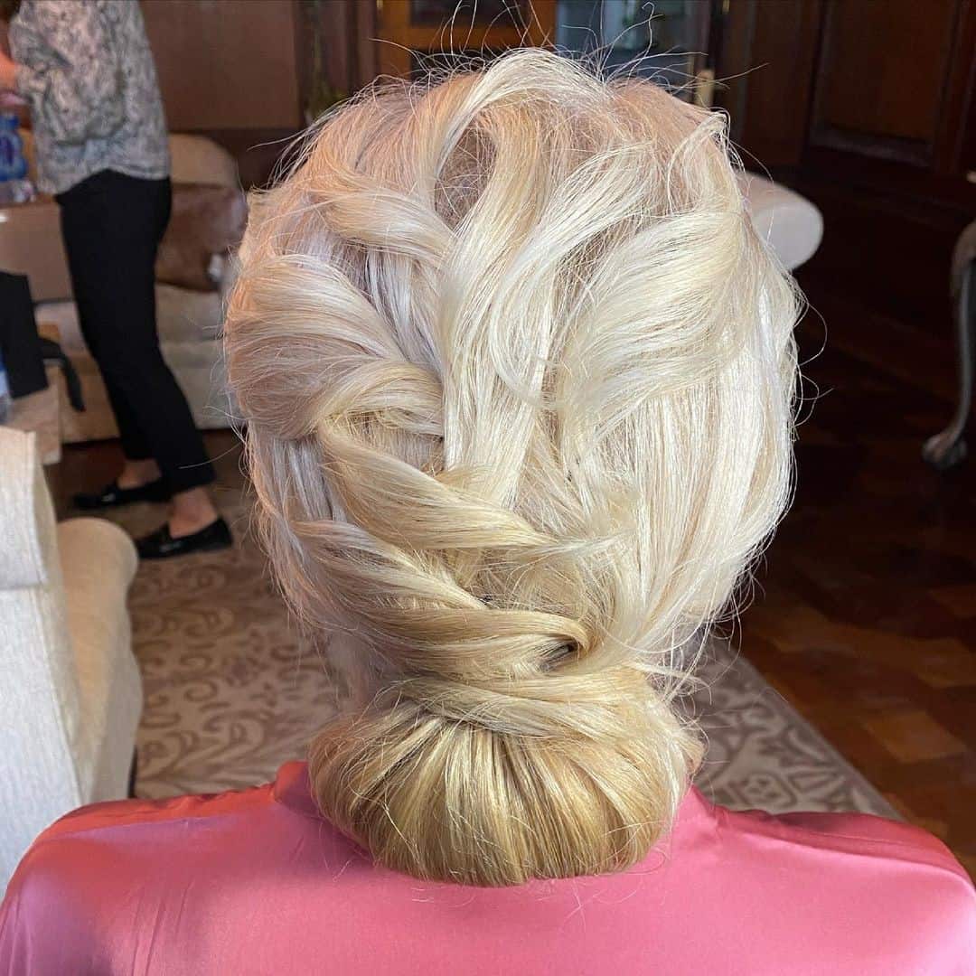 Light Blonde Bun For Mother Of Bride