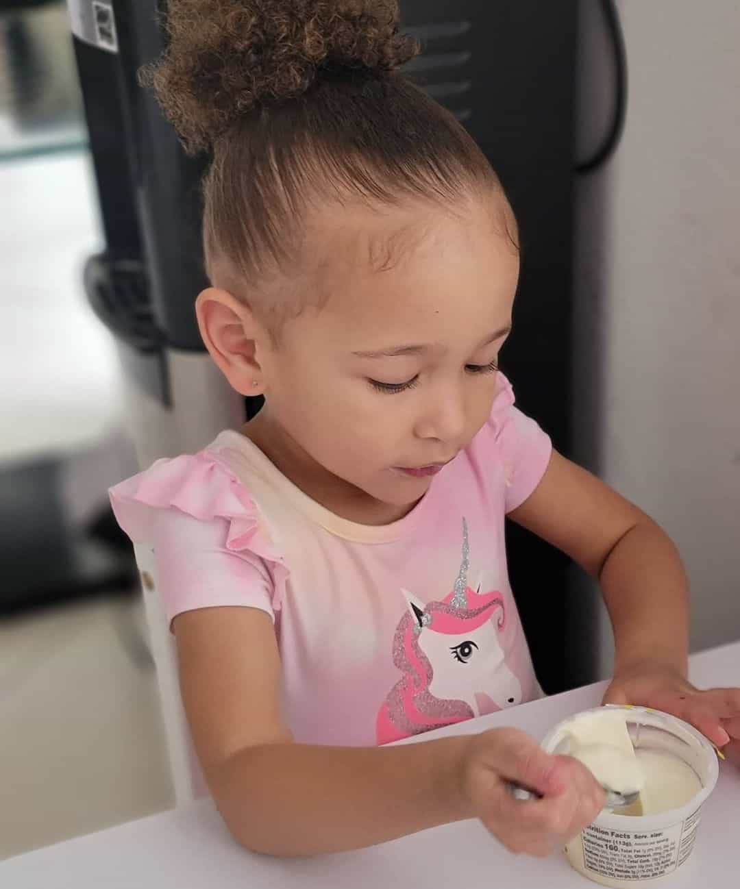 Little Girl Haircuts Curly Bun 