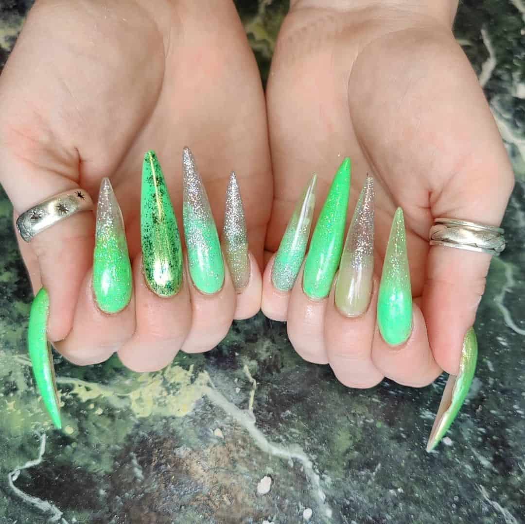 Long Acrylic Stiletto Nails 