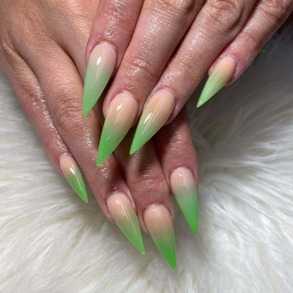 Top 30 Best Stiletto Nail Ideas 2023 Updated Social Moms Long Stiletto Shaped Nails Green Ink 1024x1024