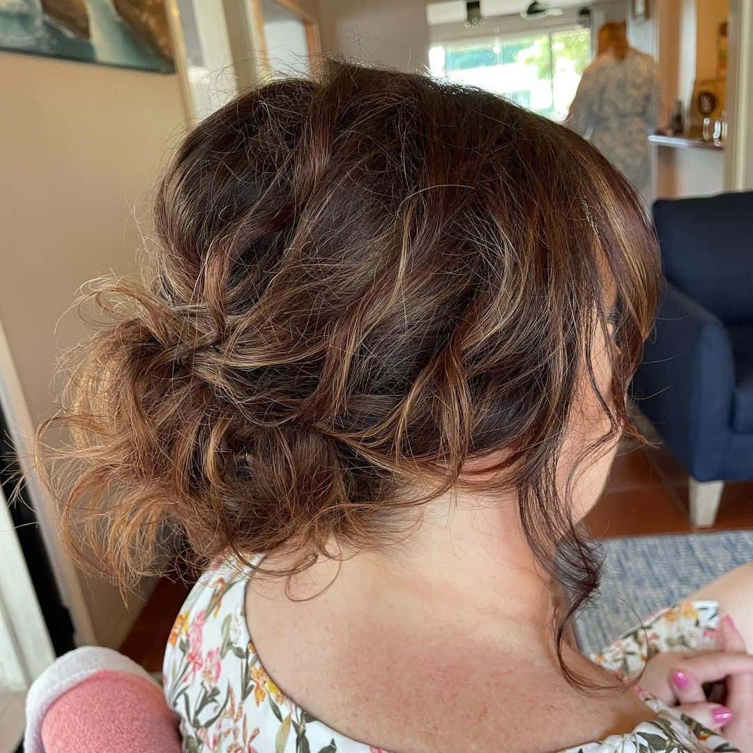 Messy Low Bun With Highlights 