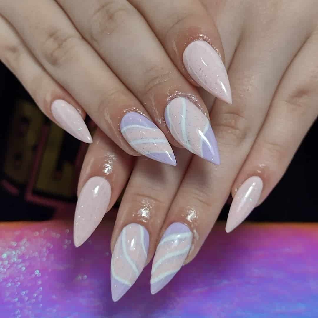 Nail Art Combination Stiletto Nails 