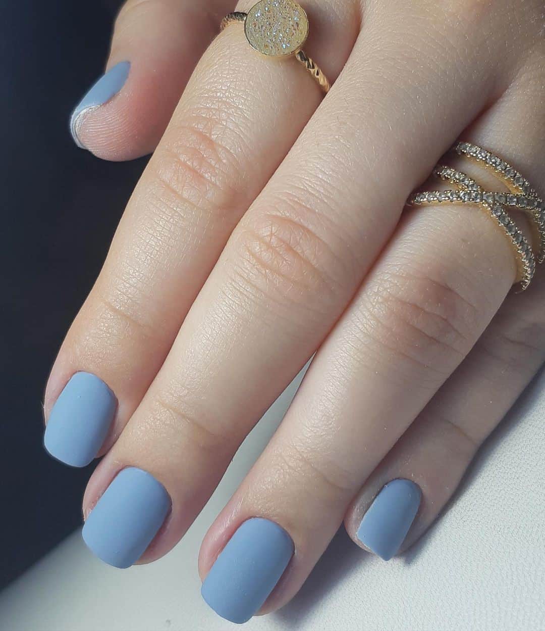 Pastel Blue Matte Nails