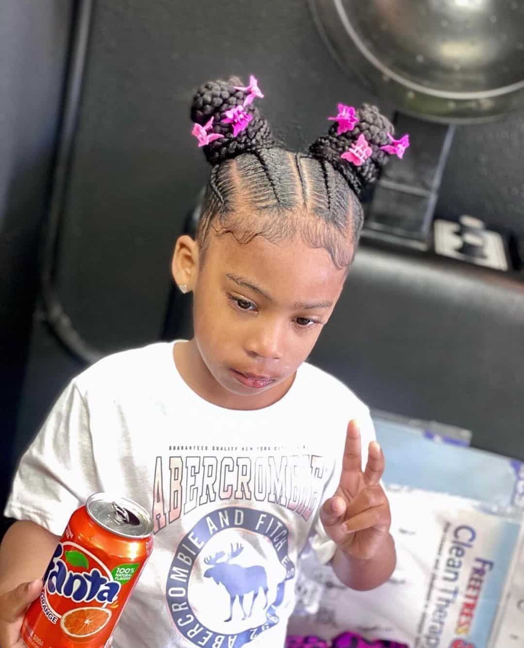 Space Buns Little Girl Cut 