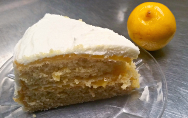 Lemon Cake with a Lemon Custard Filling and Lemon Butter Frosting