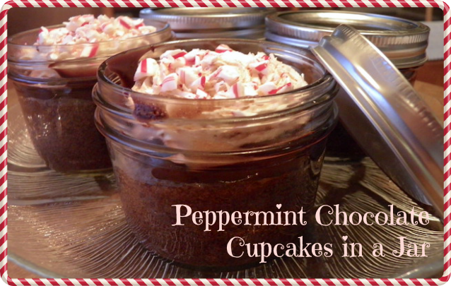 Peppermint Chocolate Cupcakes in a Mason Jar