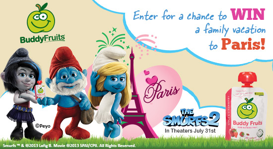 Win a Trip to Paris With Buddy Fruits #BuddyFruitsSmurfs2