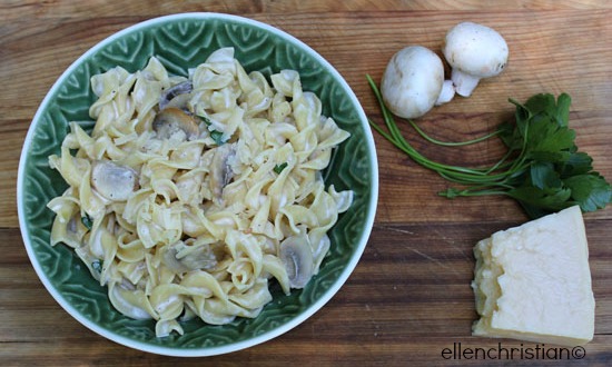 Pasta all’Uovo With Mushrooms, Mascarpone and Parmesan